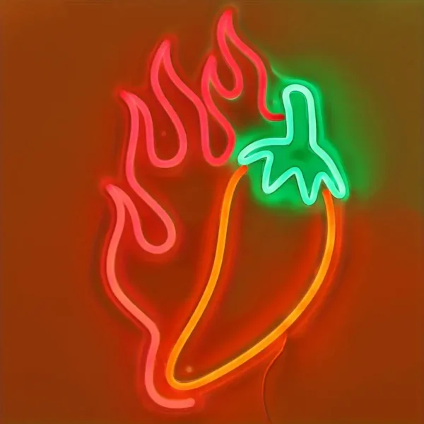 Chili Pepper Flame LED Neon Sign - Image 2