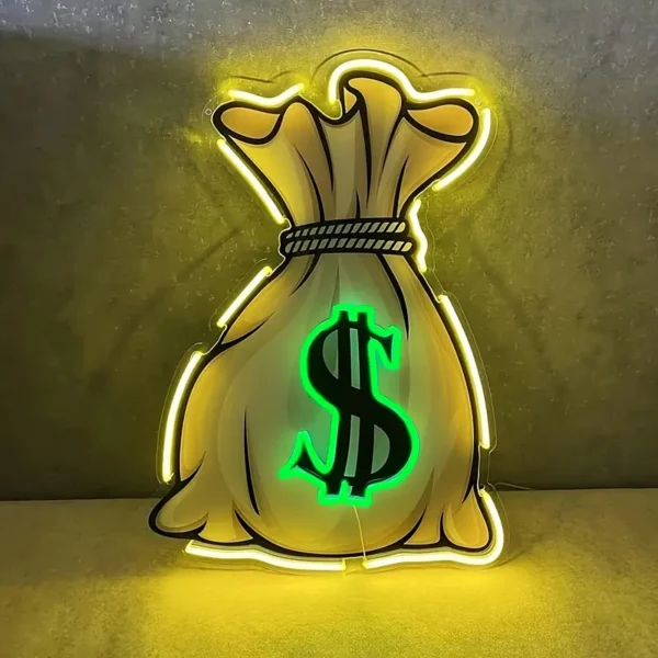 Wall Decor For Money Bag Neon Sign Light - Image 2