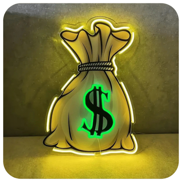 Wall Decor For Money Bag Neon Sign Light
