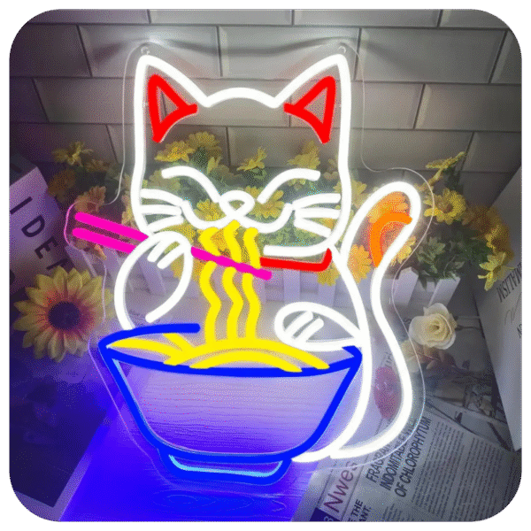 Lucky Cat Ramen LED Neon Sign