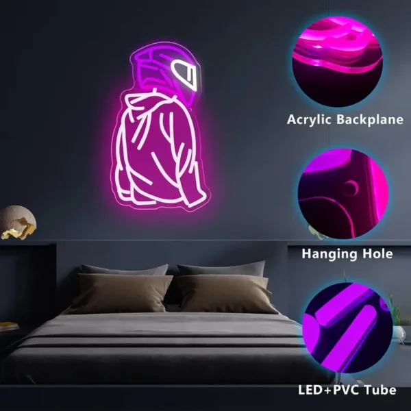 Motorcycle Helmet Neon Sign - Image 4